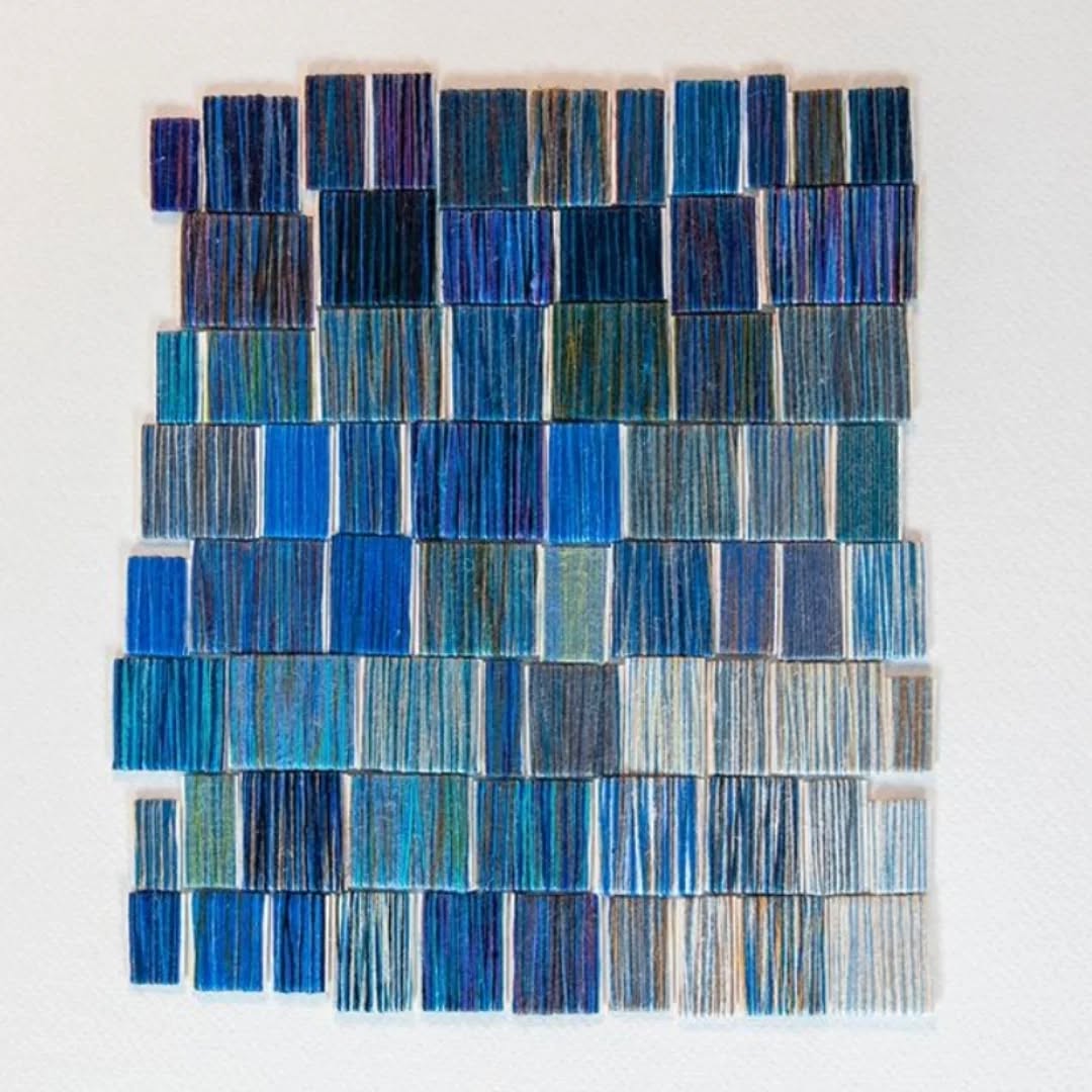 Blue Sea 2026
Kollaasi, pellava ja puuvilla langat, akvarellipaperi 

#textileart
#tekstiilitaiteilijattexory 
@texo_ry
#ornamonteosmyynti 
@teosmyynti